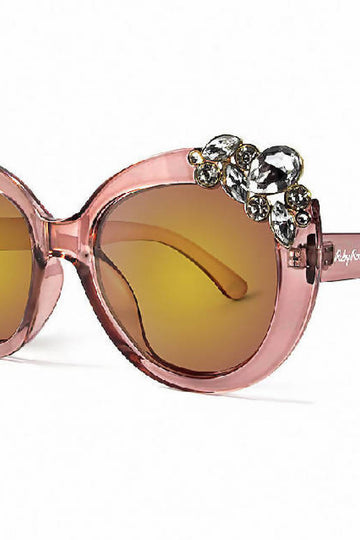 Ruby Rocks Ladies 'dubai' Gem Detail Sunglasses In Crystal Pink Ruby Rocks